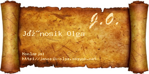 Jánosik Olga névjegykártya
